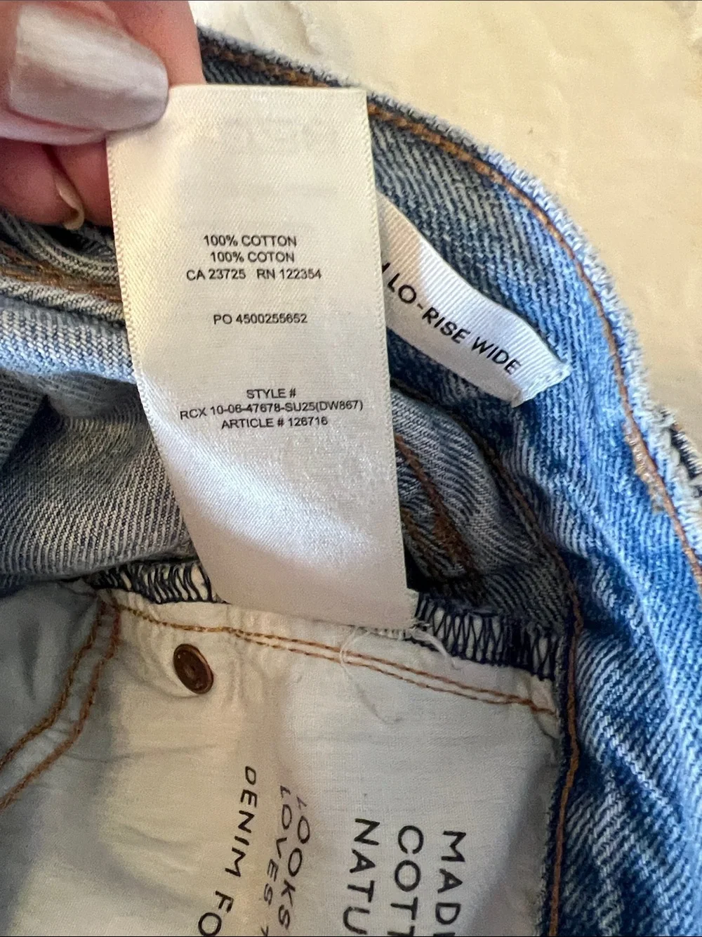 Denim Forum Aritzia Jeans Farrah Lo Rise Wide Blue Ankle 26